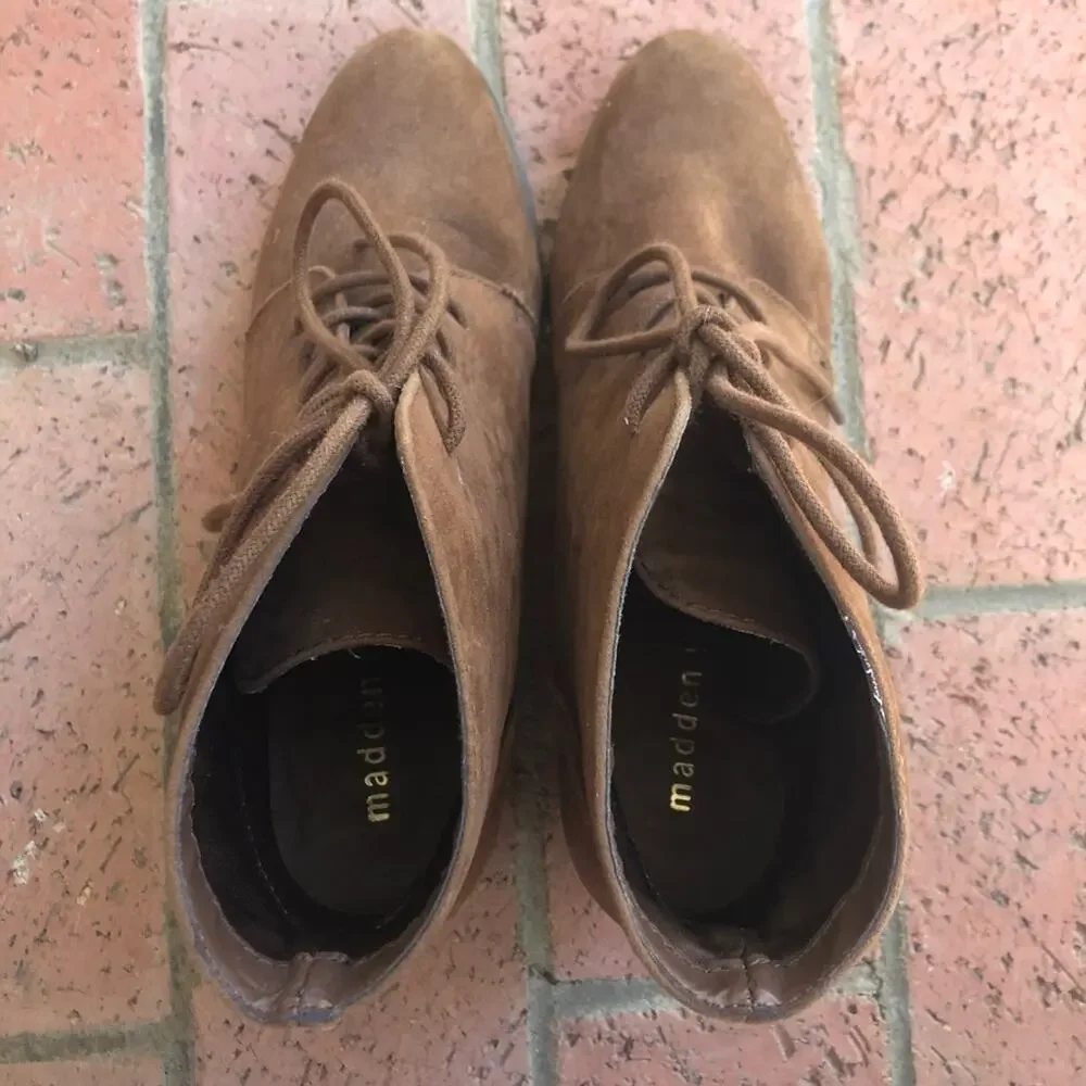 Madden Girl suede oxford wedge heels